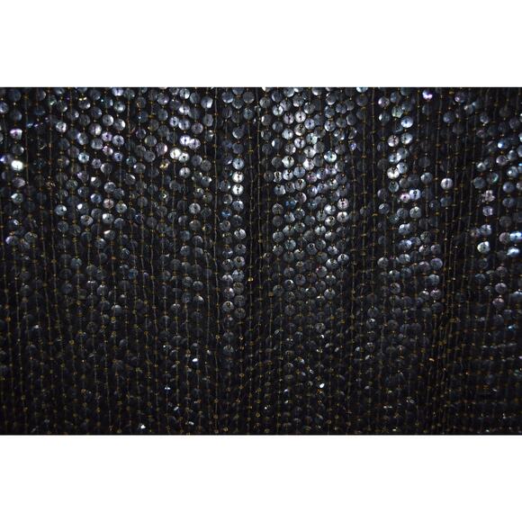 Tan-Chho Black & Gold Sequin Beaded Silk Top Size S - Picture 3 of 4